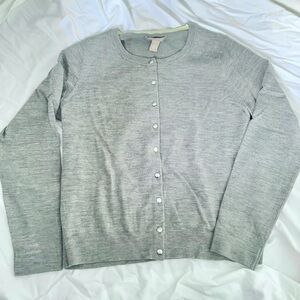 Merino Wool Banana Republic Cardigan - Gray